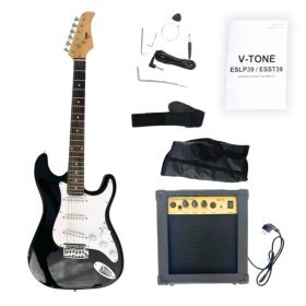 V-Tone Esst39 Bk Gitara Elektryczna 4/4 Stratocast